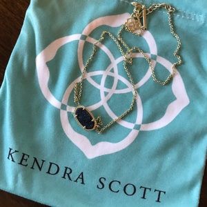 Kendra Scott Navy Elisa Druzy Necklace